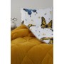 ETE HOMETEX TEK KİŞİLİK LÜX WELSOFT YORGAN SETİ KELEBEK HARDAL155X215CM 8696474232008